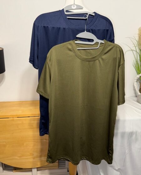 2 PACK KHAKI & NAVY T-SHIRTS SIZE XL