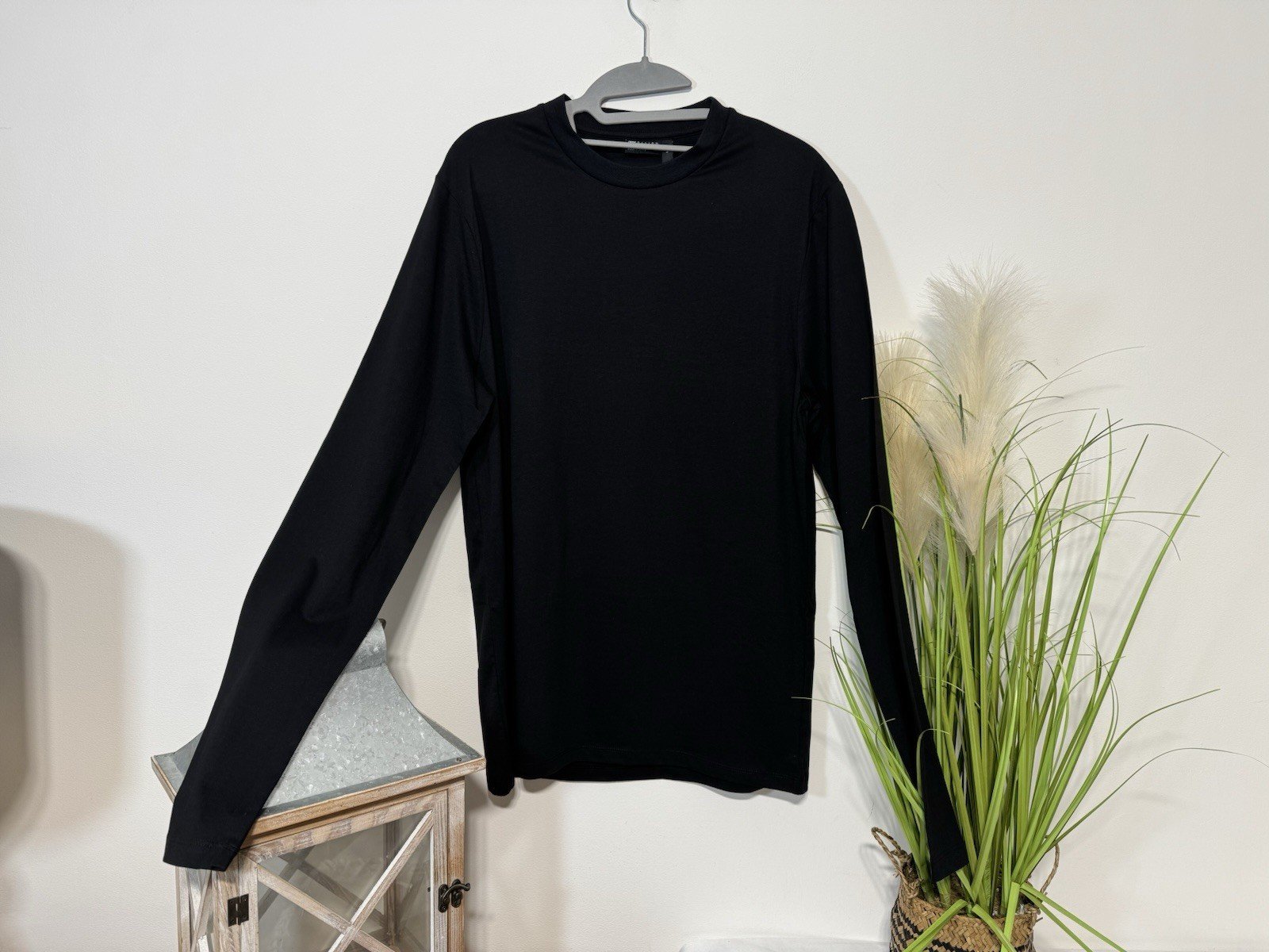 ASOS Black Crew Neck Long Sleeve Top Size S