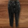 Black Distressed Straight Leg Jeanszip/button Close Pockets Size 12