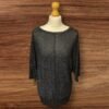 Black Glitter Tunic 3 Quarter Sleeve Tie Bow Top Rear Size M