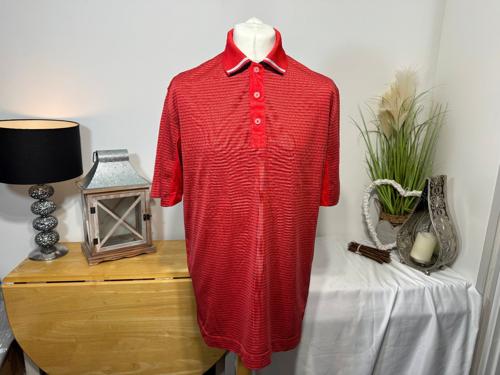 Callaway Red Stripe Polo Top