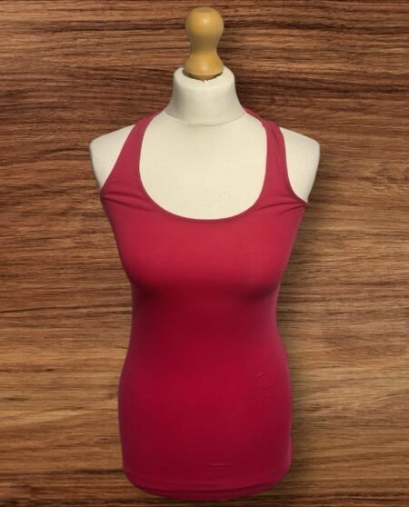 Cerise Pink Long T Shirt Racer Back Sleeveless Size XS