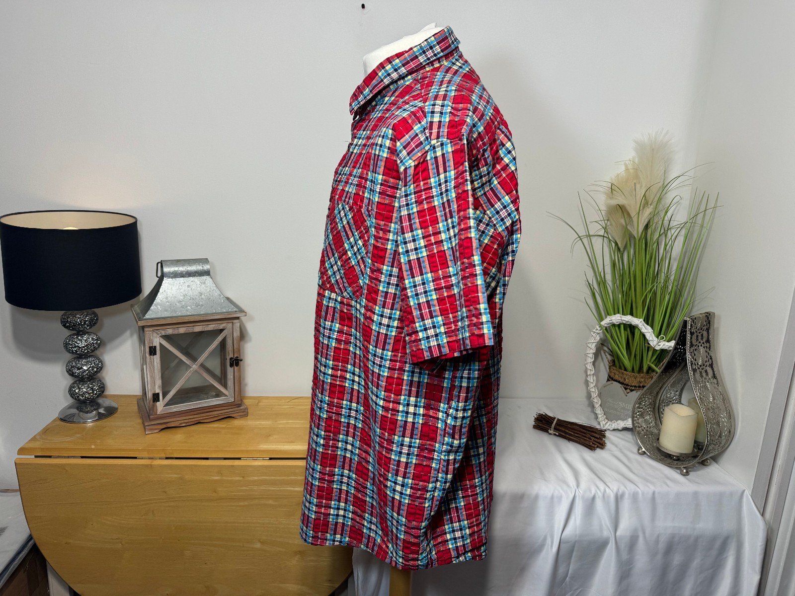 Cotton Traders Check Cotton Seersucker Short Sleeve Shirt Size 2XL