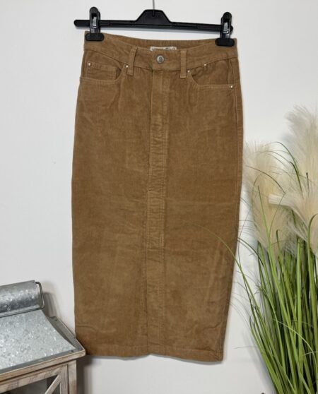 Denim Co Caramel Fine Cord Stretch Pencil Skirt Size 6