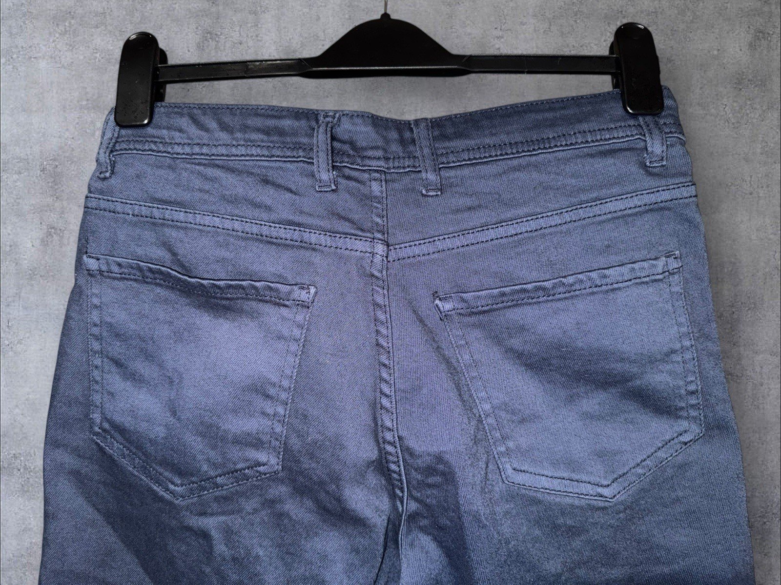 Denim & Co Navy Blue Denim Shorts Button Fly Close Pockets Waist 30in