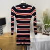 Divided Ribbed Cotton Knit Mini Dress Size 8