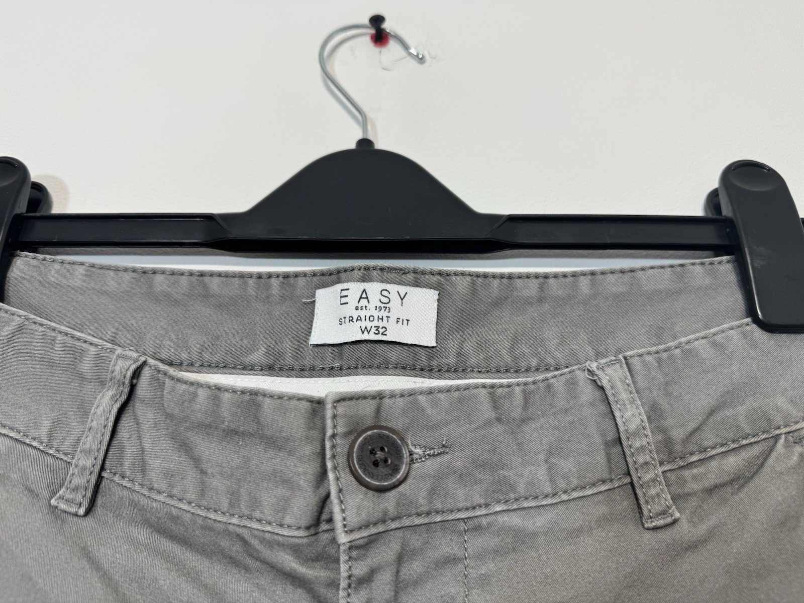 Grey Straight Fit Chino Shorts W32