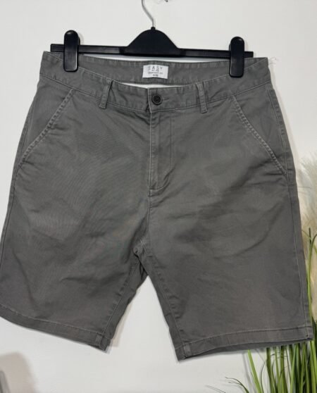 Grey Straight Fit Chino Shorts W32