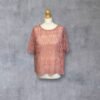 M&S Rose Pink Lace Effect Overlay Blouse Scoop Neck Short Sleeve