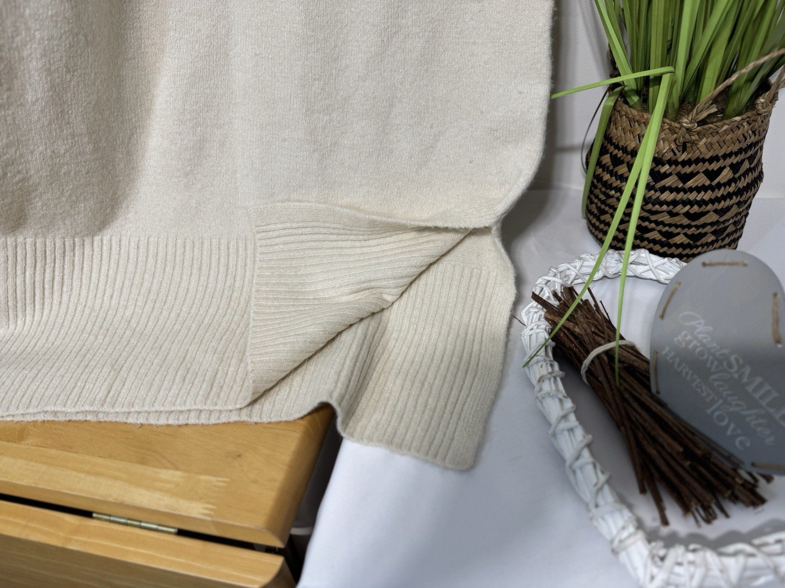 New Look Ivory Cowl Neck Acrylic Blend Knit Dress Size S