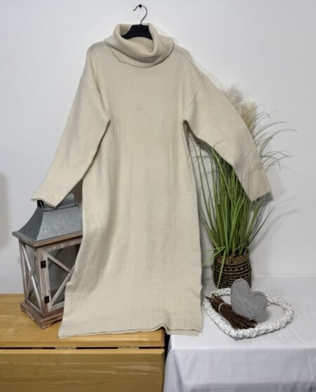 New Look Ivory Cowl Neck Acrylic Blend Knit Dress Size S