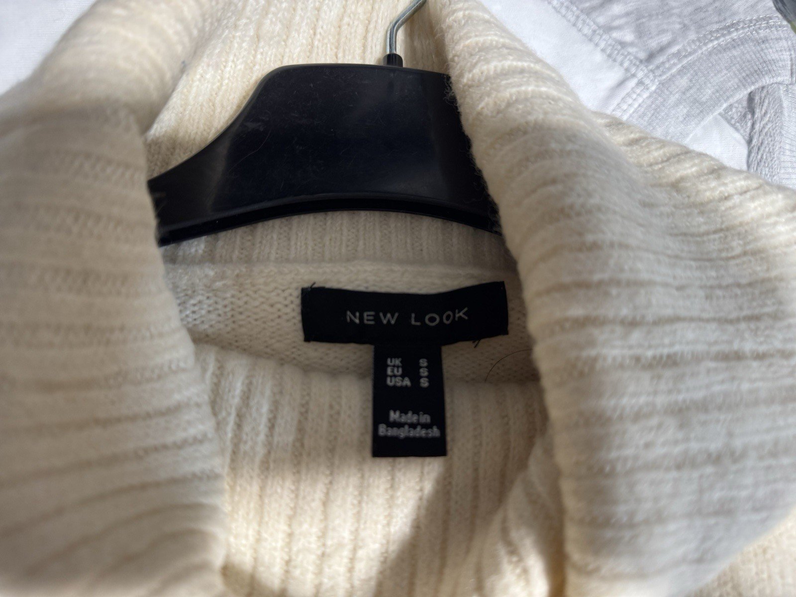 New Look Ivory Cowl Neck Acrylic Blend Knit Dress Size S