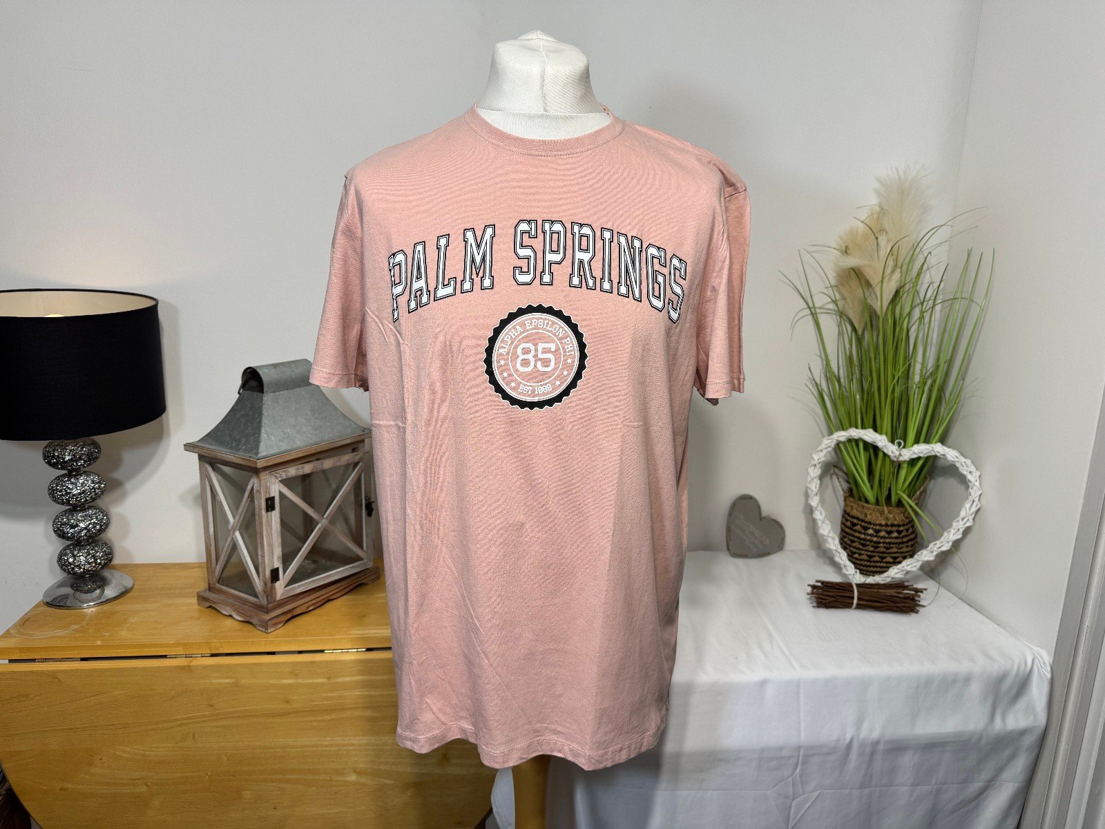 Pink Graphic Cotton T-Shirt Size 2XL