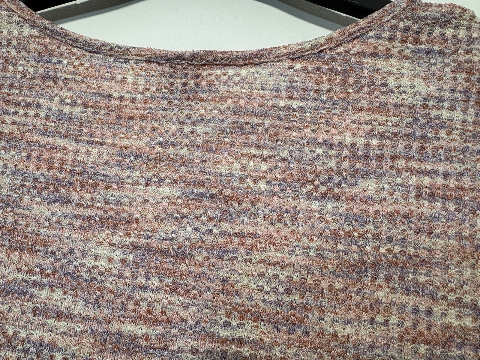 Pink & Lilac Waffle Weave V-Neck Top Size 12-14