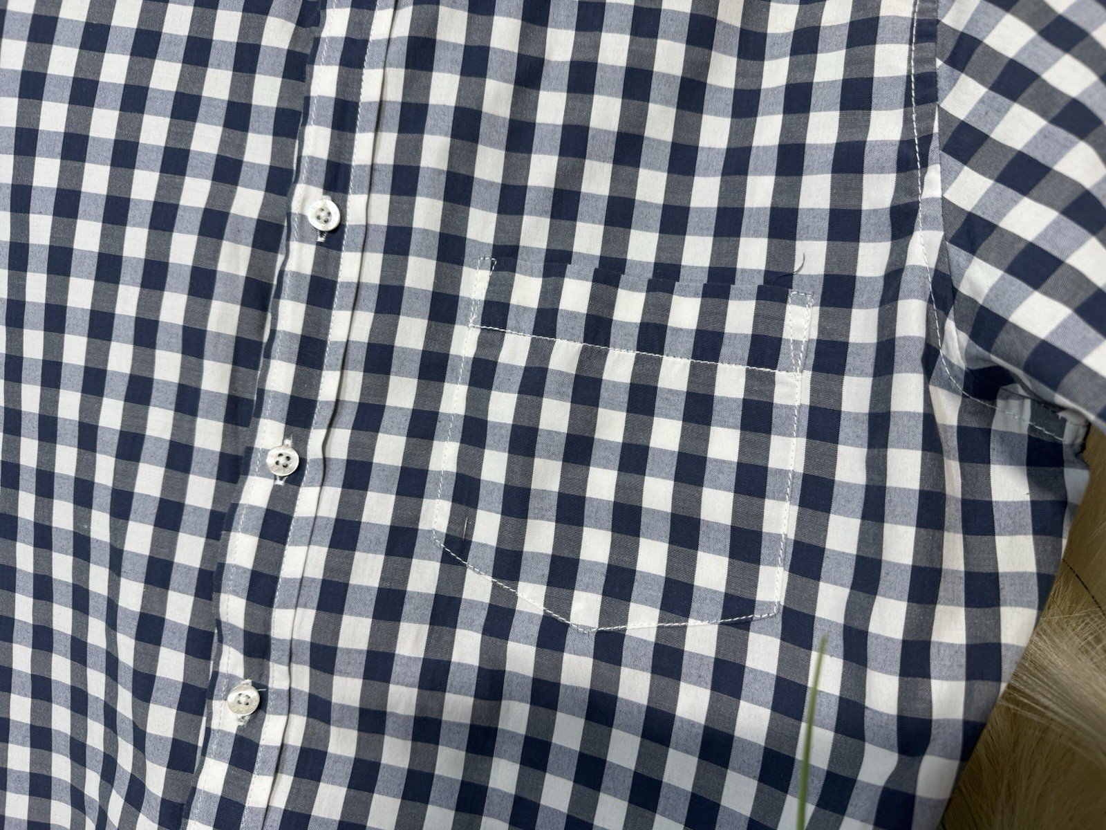 Real Clothing Company Blue Check Short Sleeve Shirt Size L