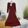 Roksanda Women’s Burgundy Cowl Neck Fit& Flare Tight Knit Dress Size 8