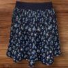 Searsucker Blue Elasticated Waist Skirt With Petite Floral Detail Size S
