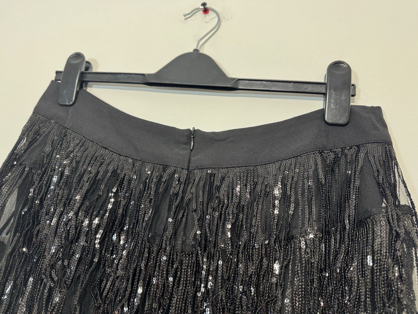 Shein Black Tassel Sequin High Waisted Hotpants Size 12-14