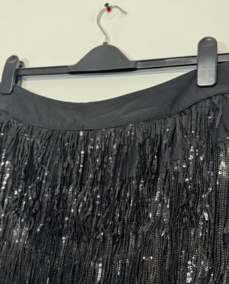 Shein Black Tassel Sequin High Waisted Hotpants Size 12-14