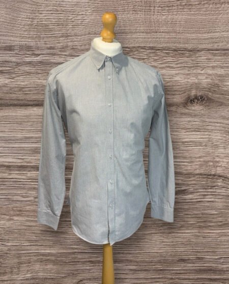 Taylor & Wright Light Grey Cotton Shirt Button Down Collar Neck 16.5