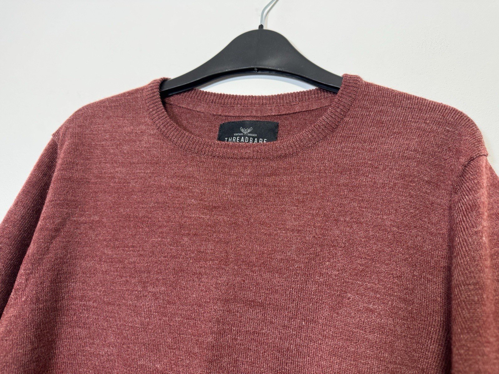 Threadbare Rust Fleck Acrylic Fine Knit Long Sleeve Crew Neck Jumper Size S