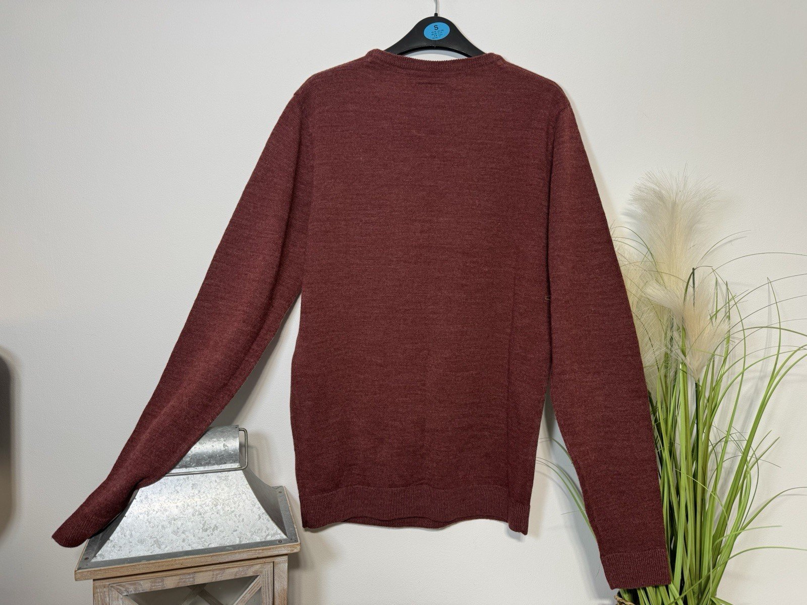Threadbare Rust Fleck Acrylic Fine Knit Long Sleeve Crew Neck Jumper Size S