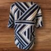 Womens New Look Blue Geometric Print Blouse Short Sleeve Size 14
