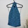 Zara Two Tone Blue Stretch High Neck Halter Top Size 8-10