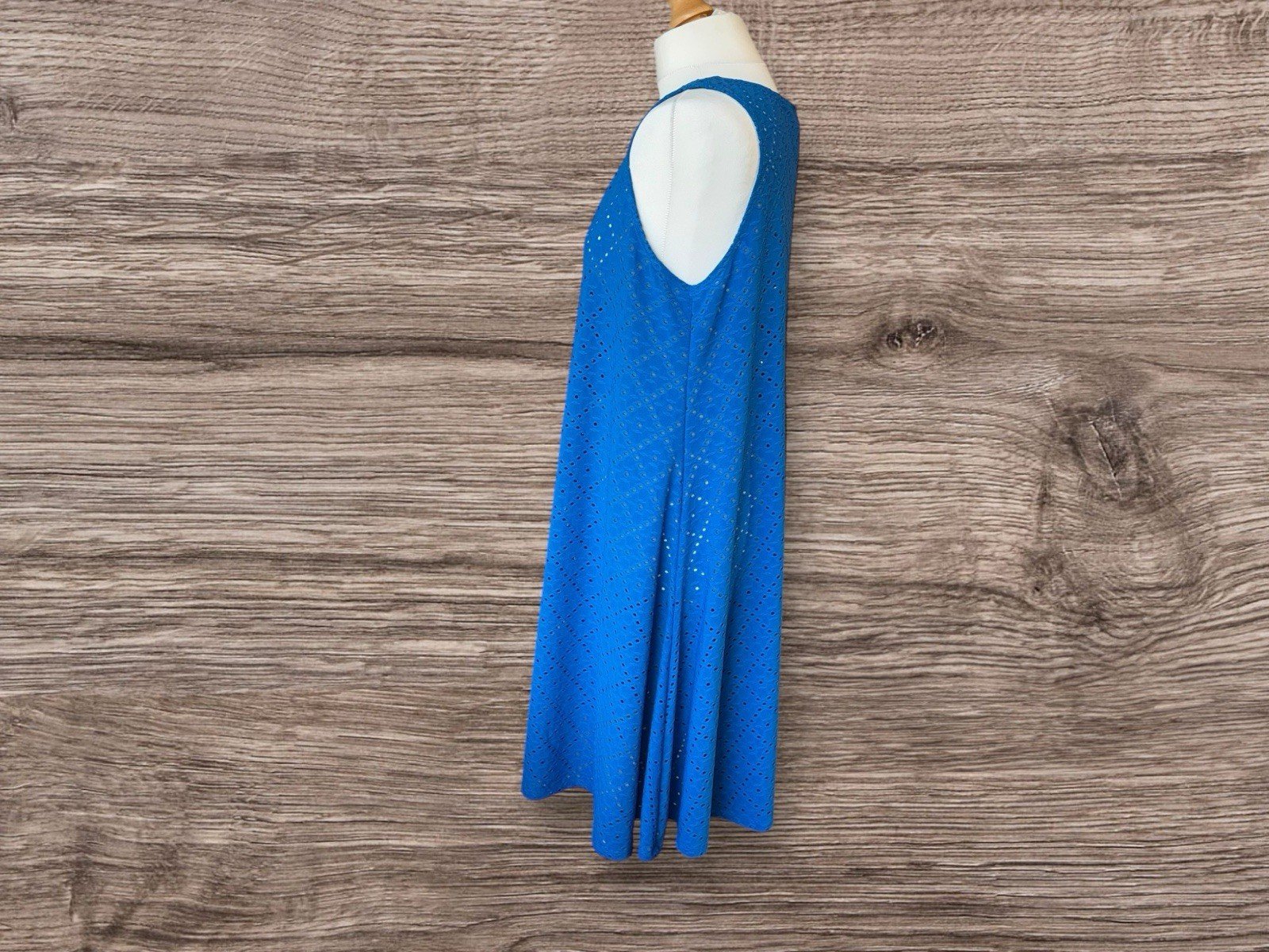 Zooni Royal Blue Broderie Stretch Swing Summer Dress Size 14