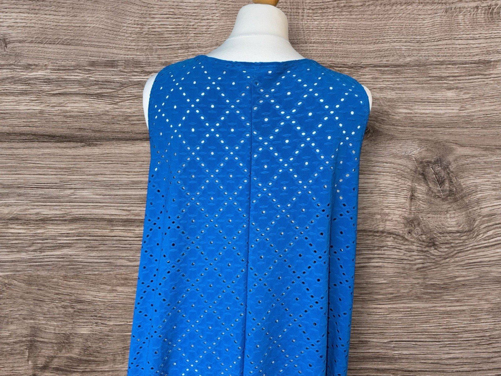 Zooni Royal Blue Broderie Stretch Swing Summer Dress Size 14