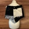 Black And White Raw Edge Shorts Zip Button Close Size S