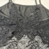 Black Butterfly Embossed Lace Effect Crop Top Size 12-14