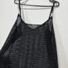 Black Crochet Knit Beach Dress Bead Strap Detail Side Split Hem Size XL
