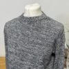 Black Fleck Chunky Knit Crew Neck Organic Cotton Jumper Size L