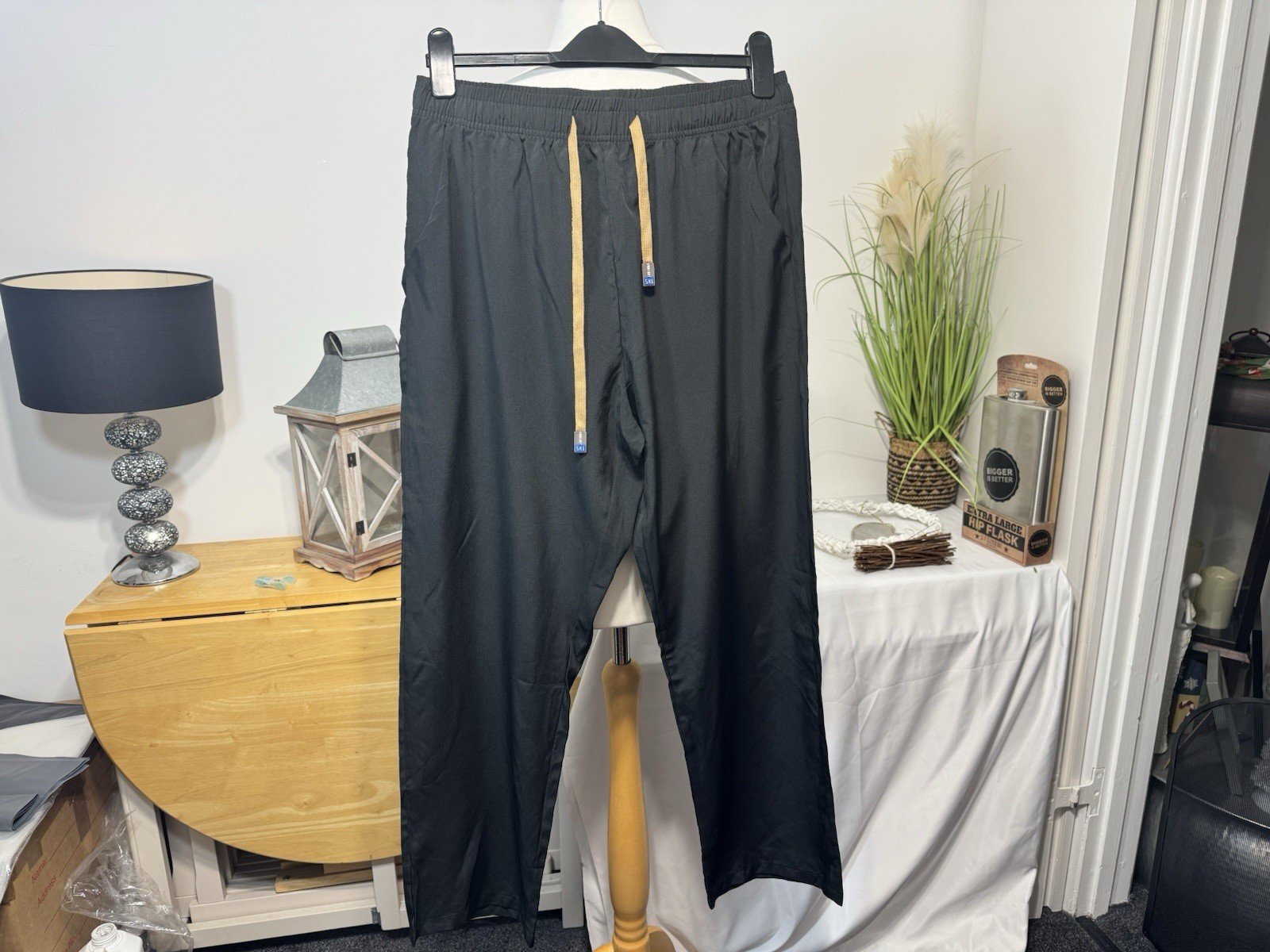 Black Lightweight Straight Fit Joggers Size 2XL