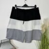Black White Grey Stripe Elasticated Relax Fit Shorts Size 2XL