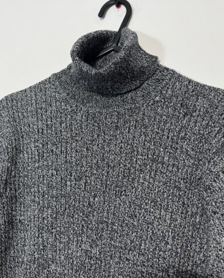 Brave Soul Grey Fleck Ribbed Turtle Neck Jumper Size S
