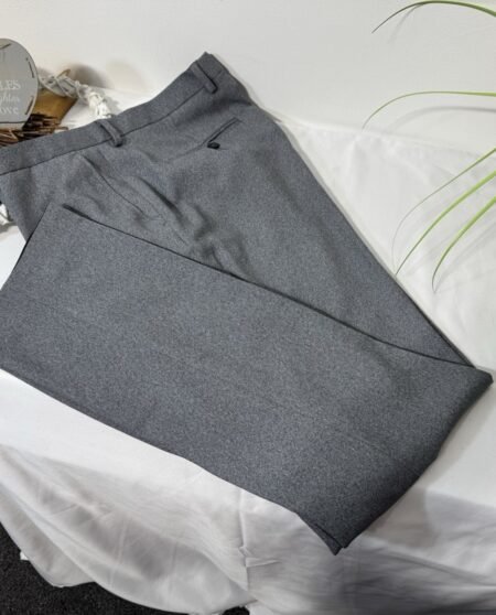 Burtons Grey Fleck Slim Fit Trousers W34 L33