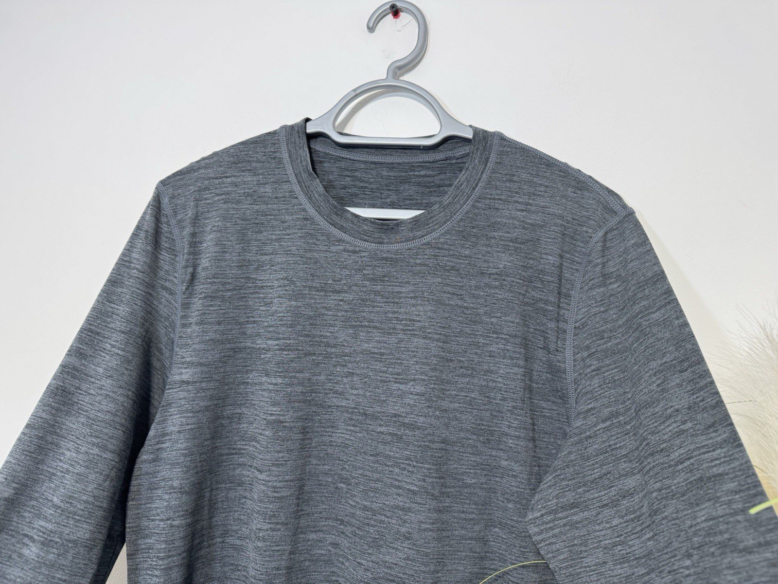 Charcoal Fleck Slim Fit Long Sleeve Top Size L