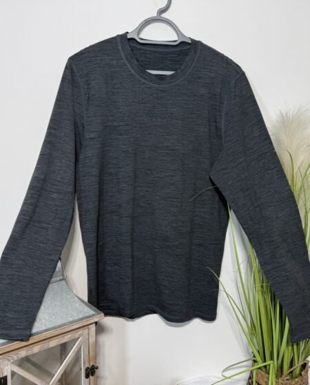 Charcoal Fleck Slim Fit Long Sleeve Top Size L