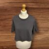 Charcoal Grey Cotton Crop T Shirt Size S