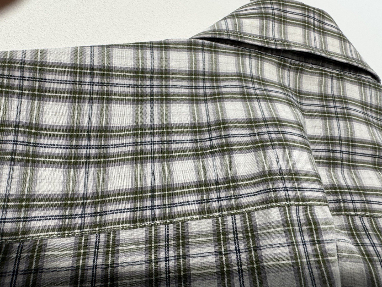 Check Cotton Blend Short Sleeve Shirt Size S