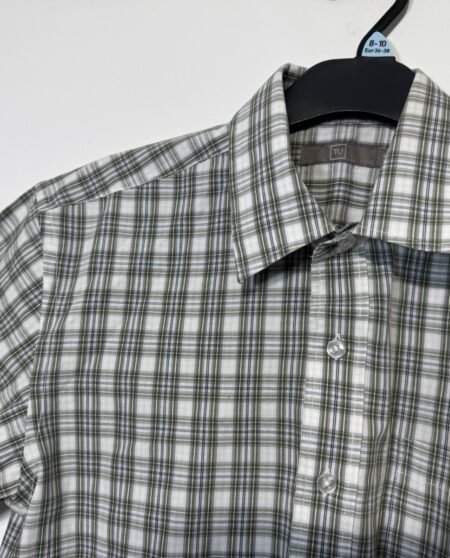 Check Cotton Blend Short Sleeve Shirt Size S