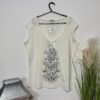Cream & Silver Butterfly Front & Rear Graphic Short Sleeve Top 18