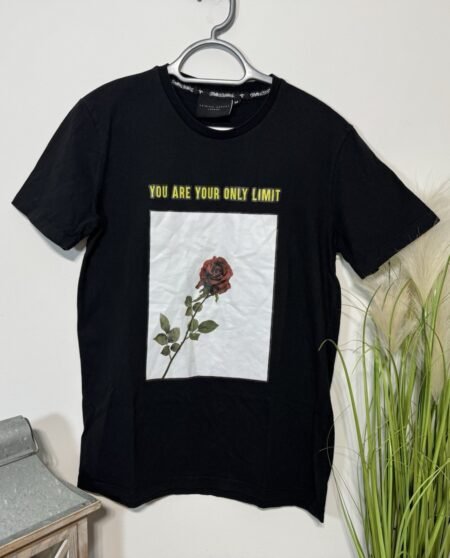 Criminal Damage Black Graphic Short Sleeve T-Shirt Size M