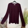 Deep Purple Waffle Knit Long Sleeve Top Size L