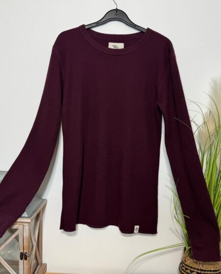 Deep Purple Waffle Knit Long Sleeve Top Size L