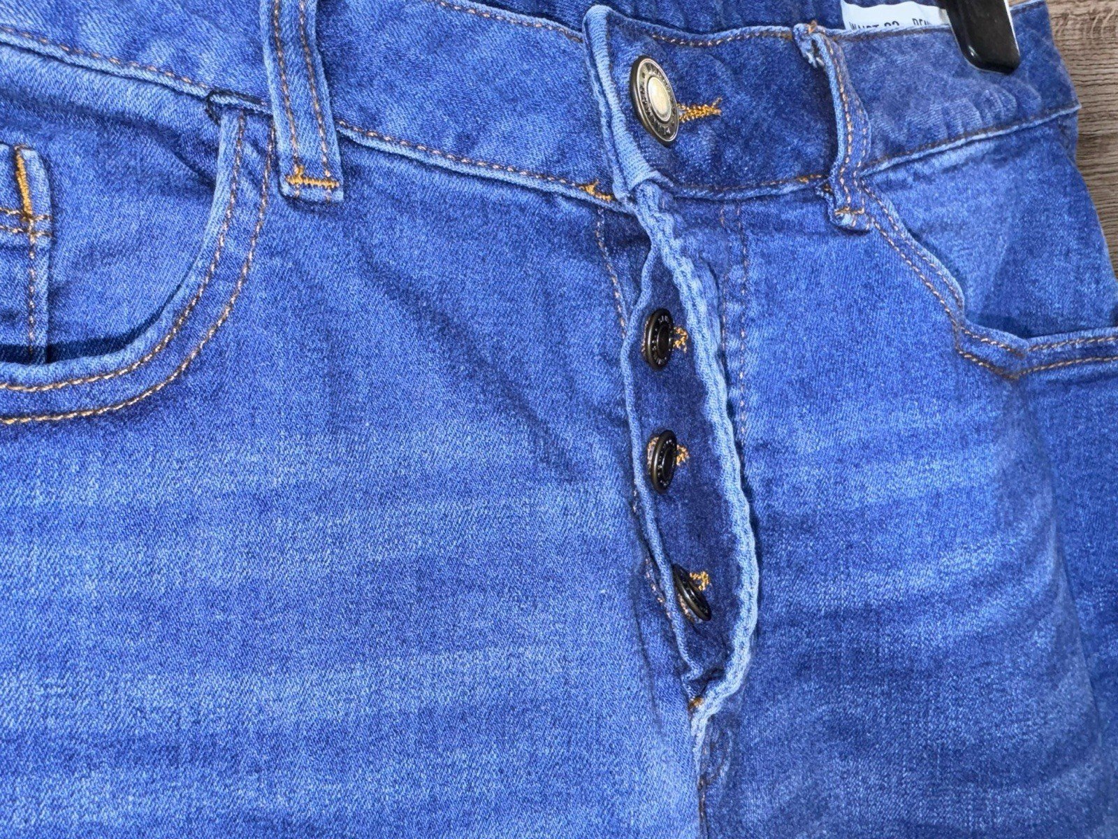 Denim & Co Indigo Denim Button Fly Shorts Waist 32in