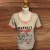 Disney Mermaid Oatmeal T-shirt Short Sleeve Round Pink Neck Front Motif S 10-12