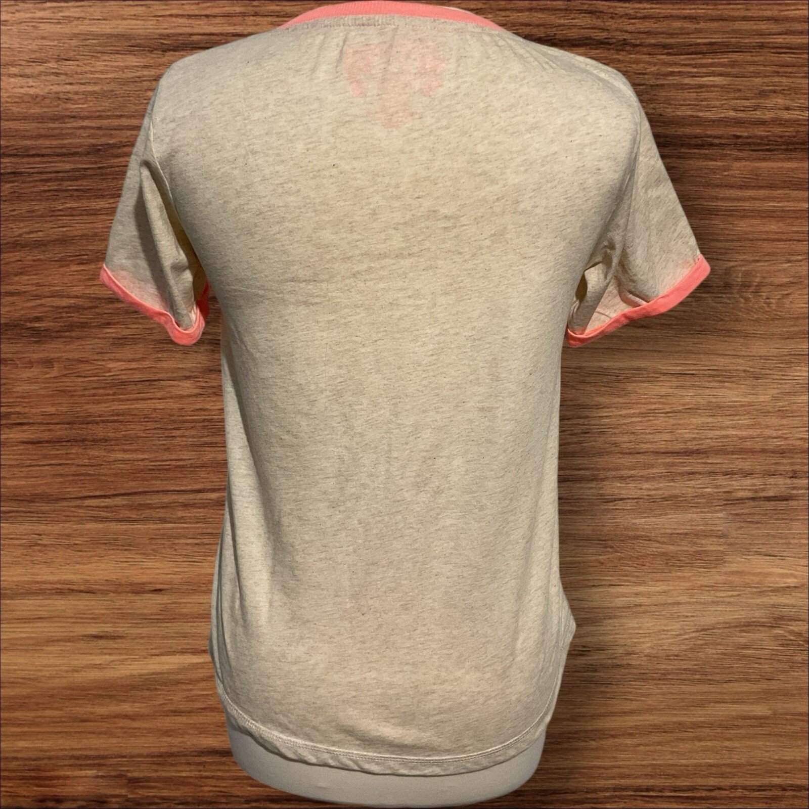 Disney Mermaid Oatmeal T-shirt Short Sleeve Round Pink Neck Front Motif S 10-12